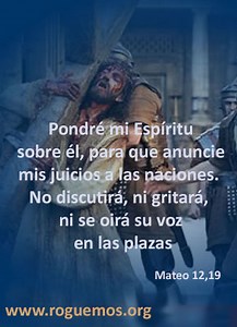 Mateo 12,14-21 - No discutirá, ni gritará - Roguemos al Señor