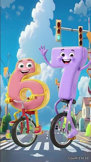 Numbers Song 1 to 10! 🚲 Learn Counting on Bicycles #shortsfeed #shorts #song
