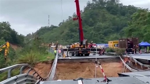 Deadly highway collapse sends vehicles plunging in China