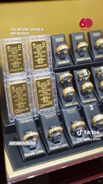 Giá vàng hôm nay ngày 8 tháng 6: Vàng miếng SJC và vàng nhẫn đồng loạt lao dốc theo đà thế giới #60giay #tiktoknews #theanh28