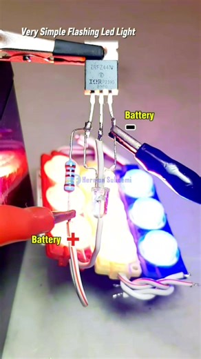 Very nice flashing led light, very simple and easy to make . #flashingled #ledlight #ledvariation #simplecircuit #mosfet #irfz44n #craft #skill #creative #fblifestyle | Herman Suhaemi