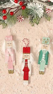 Make the cutest little nutcracker ornaments out of popsicle sticks. This is a darling Christmas craft idea! Tutorial and sources linked in the comments. 👇 #christmascrafts #DIYChristmas | The Craft Patch