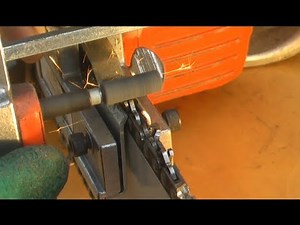 Granberg precision grinder and accurate depth guage raker setting for chainsaw chain