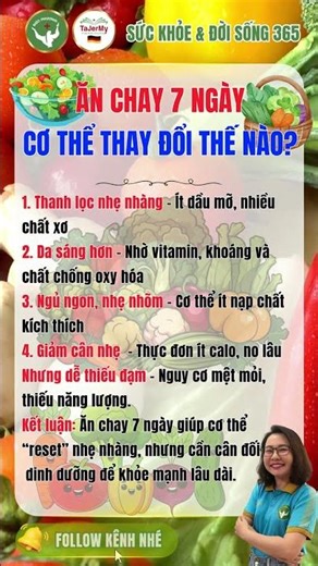 Ăn Chay 7 Ngày – Cơ Thể Thay Đổi Thế Nào? | DINH DƯỠNG 24H