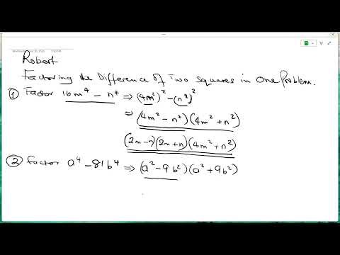 Lesson 36: Factoring the Difference of Two Squares in One Problem | Math Basics Made Easy