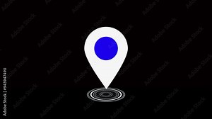 map pin animation concept.4k motion animation. Location icon on transparent background. Simple looped animation. 4k