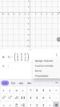 148) Matriz paramétrica, valores propios y vectores propios. CAS de GeoGebra.