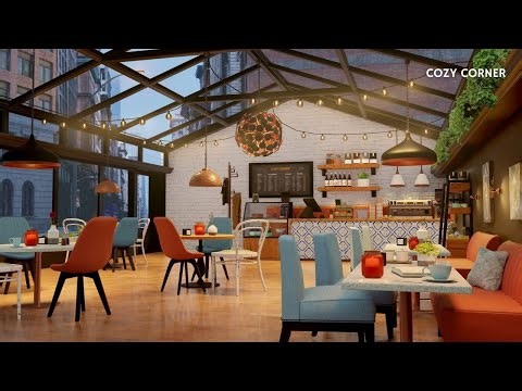 Cozy Coffee Shop on Rainy Day Ambience with Smooth Jazz Music and Rain Sounds