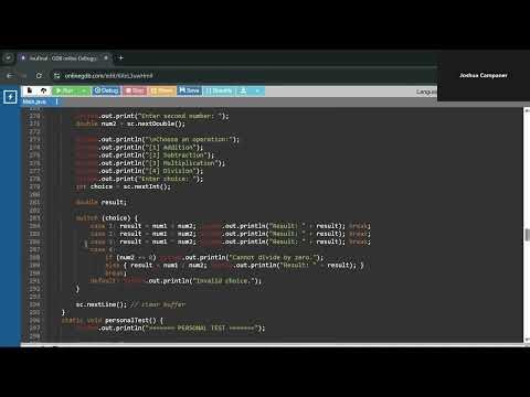 Java Online GDB Joshua Campaner