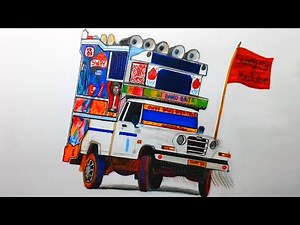 Mahindra DJ Truck Drawing || SWAY || Step By Step
