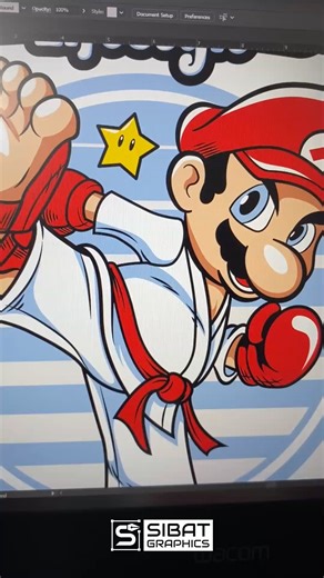 Mario Karate Shirt design for Karate Lifestyle. PM for commissions and inquiries :) Music used: Title: Good Juju Artist: Jumbo Link: https://business.facebook.com/sound/collection/?sound_collection_tab=sound_tracks&asset_id=2009561775996460&reference=artist_attr | Sibat Graphics