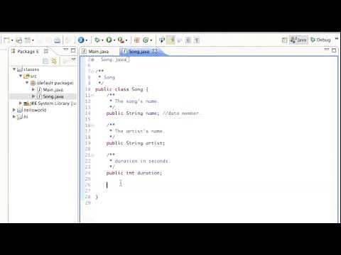 Java Classes, in Eclipse: A Tutorial