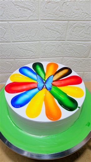 Vanilla Rainbow Cake Amazing 🌈 Design #cakedesign #youtube #vannila #ytshorts #rainbow #food