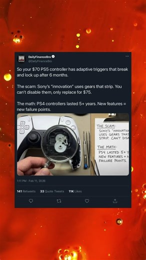 So your $70 PS5 controller has adaptive triggers that break and lock up after 6 months.