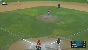 In his second season with the Alpine Cowboys, an independent professional baseball team in West Texas, former CCHS Eagle Drake Angeron has become the club’s all time stolen base leader. Here he is getting the record setting 78th stolen base Saturday night. On Sunday, he broke the team's single season stolen base record with his 53rd steal of the season. | KWBJ TV 22