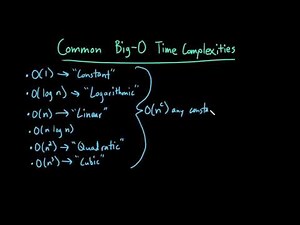 Advanced Data Structures: Common Big-O Time Complexities