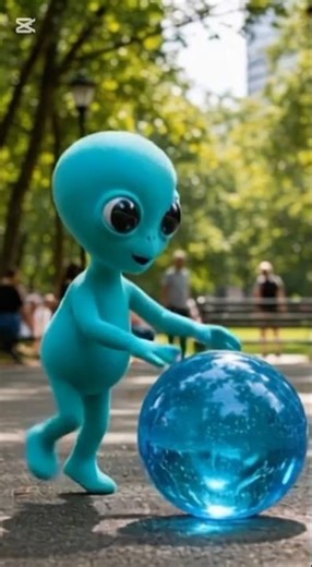 Alien playing with water ball #shorts #funny #comedy #animation