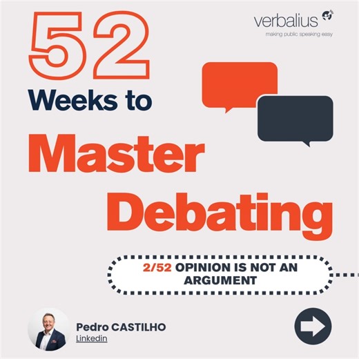 𝗜𝗻𝗾𝘂𝗶𝗿𝗲 𝗮𝗻𝗱 𝗗𝗲𝗯𝗮𝘁𝗲 : 𝟱𝟮 𝘄𝗲𝗲𝗸𝗹𝘆 𝘁𝗶𝗽𝘀 𝗼𝗻 𝘁𝗵𝗲 𝗮𝗿𝘁 𝗼𝗳 𝗱𝗲𝗯𝗮𝘁𝗶𝗻𝗴 𝗪𝗲𝗲𝗸 𝟮/𝟱𝟮 – 𝗢𝗽𝗶𝗻𝗶𝗼𝗻 𝗶𝘀 𝗻𝗼𝘁 𝗮𝗻 𝗮𝗿𝗴𝘂𝗺𝗲𝗻𝘁 𝗖𝗼𝗻𝗳𝘂𝘀𝗶𝗼𝗻 Many debates stall immediately because personal opinions are presented as if they were self-evident truths that require no explanation or justification. 𝗣𝗿𝗶𝗻𝗰𝗶𝗽𝗹𝗲 An argument is more than a viewpoint. It combines a clear claim, a reason that explains it, and elements that support why this reasoning