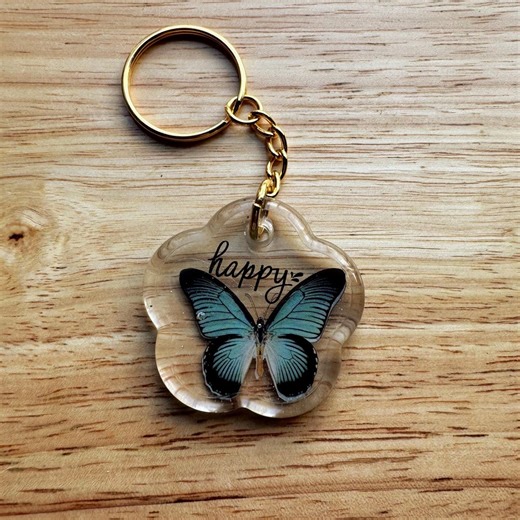 Handcrafted Resin Butterfly Keychain - Etsy