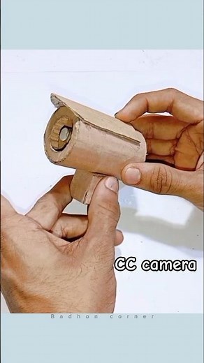 DIY Cardboard CCTV Camera 📷 | Realistic Security Camera Craft | #cardboardcraft #shorts #craftideas