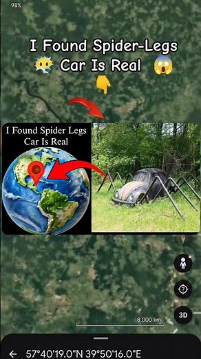 I Found Spider-Legs Car 😶‍🌫️😱 on google maps and google earth #shots #universalskt