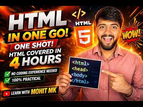 HTML Full Course in 4 Hours 🔥 | Learn HTML in One Shot (Beginner to Pro) | HTML Crash Course 2026 ⚡