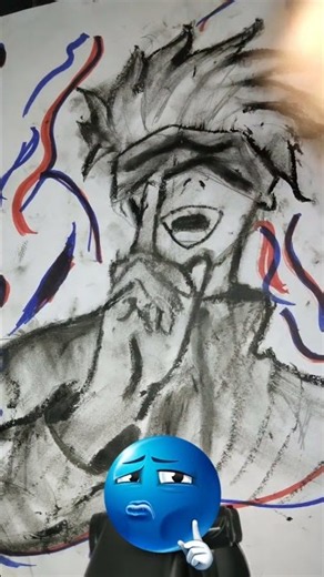 Gojo black and white drawing 😈🔥