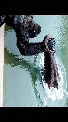 octopus 🐙 vs King Kong 🦍 # short video # viral video