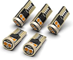 194 LED Bulbs for Cab Top Clearance Marker Lights, Non-Polarity Amber T10 168 W5W 6-3030-SMD Replacement Bulbs for License Plate Dome Map Turn Signal Light