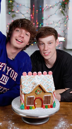 Instagram on Instagram: "Knock knock… your new gingerbread house awaits 🏠🍪⁣ ⁣ @nolanhansen (Nolan Hansen) and @karljacobs (Karl Jacobs) brought this cookie creation to life just in time for the holidays. From the assembly to the decor, the construction took over two hours and a lot of patience — but Nolan’s assembly hacks made it easy: “If you build the house too fast it all comes crumbling down. If the icing doesn’t dry, you’re gonna cry.” ⁣ ⁣ Video by @nolanhansen"