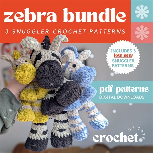 Zebra Snuggler Crochet Pattern Bundle: XL, Standard, Mini (PDF Downloads) - Etsy
