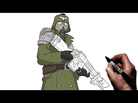 How To Draw Death Corps Of Krieg | Step By Step | Warhammer 40k