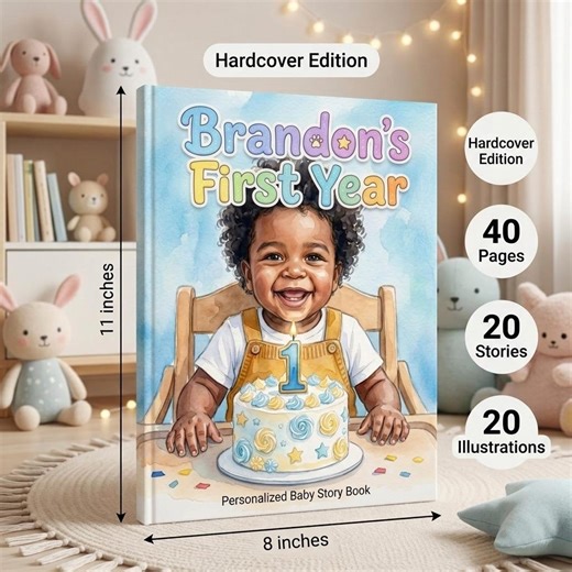 Personalized Baby First Year Book | My First Year Story Book | Custom Baby Memory Book | Newborn Keepsake Gift | Baby Milestone Book