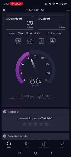 T-Mobile home Internet speed test