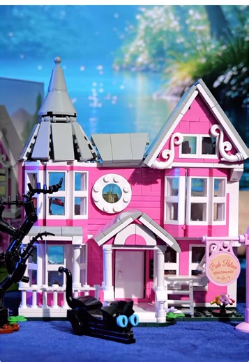 Behind the pink place #coolstuff #gothic #pinkhouse #buildingblocks #house