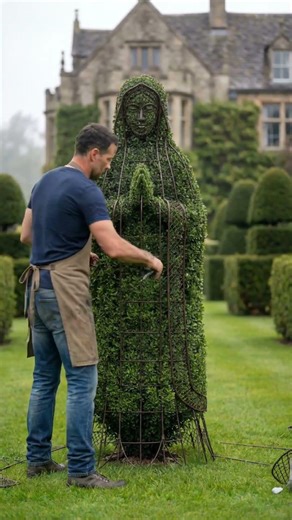 Growing a Living Statue from a Plant 🌿✨ #gardenhacks