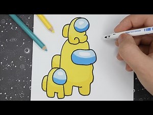 How to draw AMONG US Game Character with his Baby Son