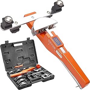 VEVOR Pipe Tube Bender, 1/4"-7/8" Ratcheting Tubing Benders, 90° Forward/Reverse Pipes Bending Tools with 7 Dies for HVAC Air Conditioning Refrigerator Repair