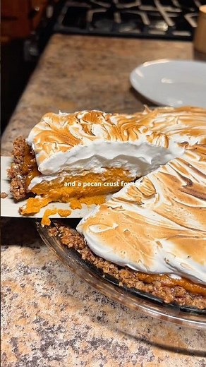 How to make an IMPRESSIVE Sweet Potato Pie 🤩 with meringue on top and a pecan crust - the BEST!