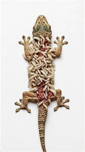 Biological Breakdown: Gecko Skeleton Reveal Time-Lapse #shorts #Flesh to Bone