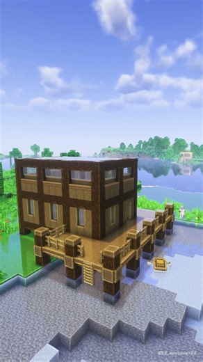 Minecraft: Beach House Tutorial Time lapse build🏖️ #youtubeshorts #minecraft #shortvideo #trending