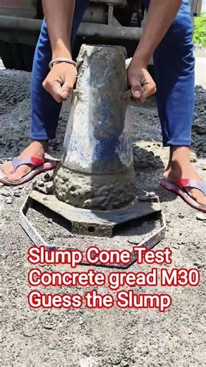 Slump Cone Test of Concrete gread M30 Workability test