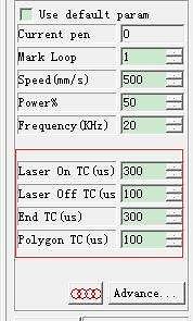 Four Delay Time: Laser On TC, Laser Off TC, End TC, Polygon TC - Linxuan Laser
