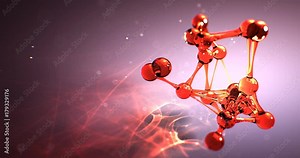 Molecule or atom nano research chemical concept. seamless Loop animation 8k 4k UHD