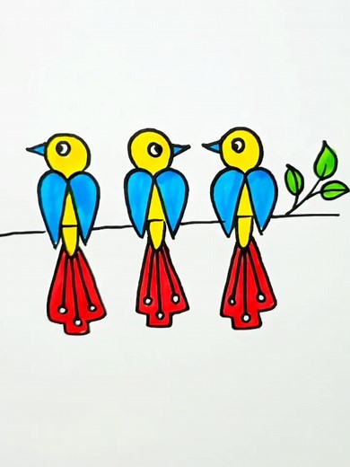 Birds Drawing with AAA — Step-by-Step Sketch Guide