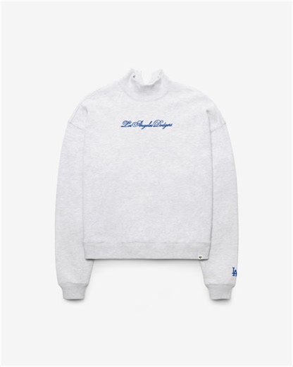 LOS ANGELES DODGERS SCRIPT '47 MOCK NECK PULLOVER WOMENS