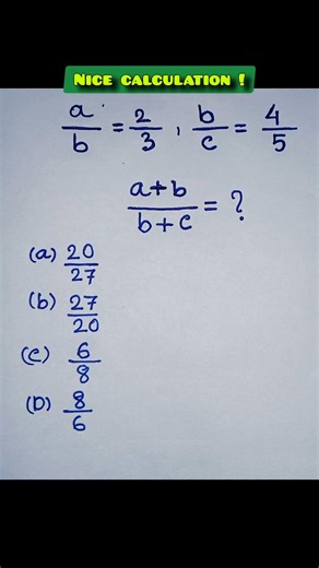 nice calculation!🔥 #shorts #ratio #tricksandsolutions #mathproblem