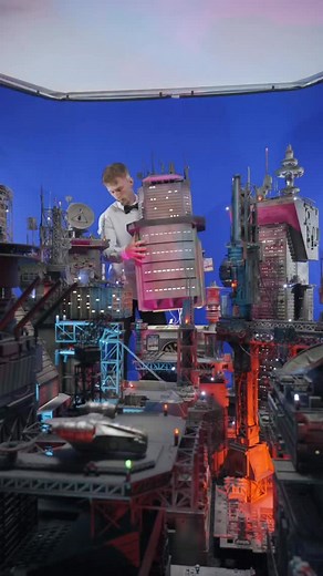 358K views · 544 reactions | Recreating a Blade Runner–inspired city  Filmed with the Nikon ZR and a NIKKOR Z 24–70mm f/2.8 S II lens  The miniature city is built from laser-cut wood, recycled electronics, and 3D-printed parts ⚙️ Brought to life with practical effects and moody lighting ✨ | Unproductivebrothers | Facebook