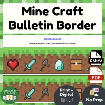 Minecraft Craft Bulletin Board Borders | 5 Editable Video Game Templates