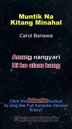 Muntik Na Kitang Minahal - Carol Banawa l Short Karaoke #karaoke #music #clearnotekaraoke